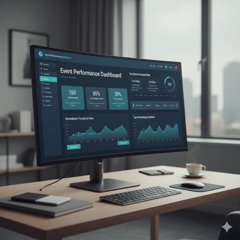 Analytics dashboard with charts and metrics