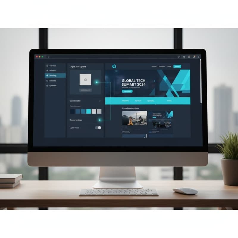 Brand identity design with colors and logo